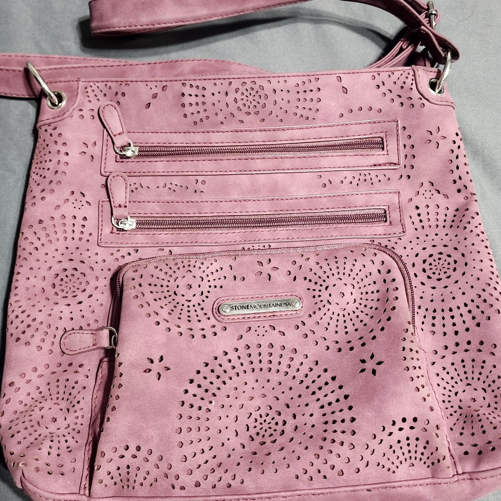 Stone Mountain USA Plum Crossbody Handbag Purse Large